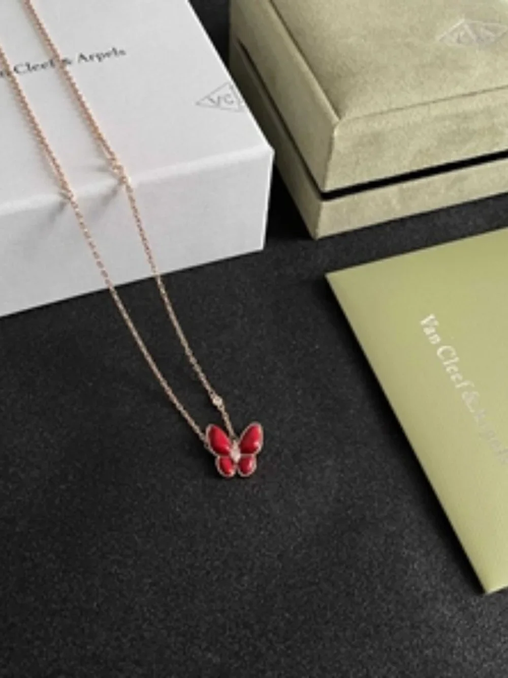 🌼Van Cleef & Arpels🌼 red butterfly necklace